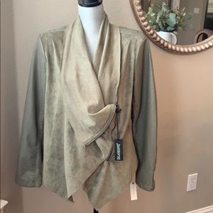 Anthropology faux-leather and sueded jacket. XL